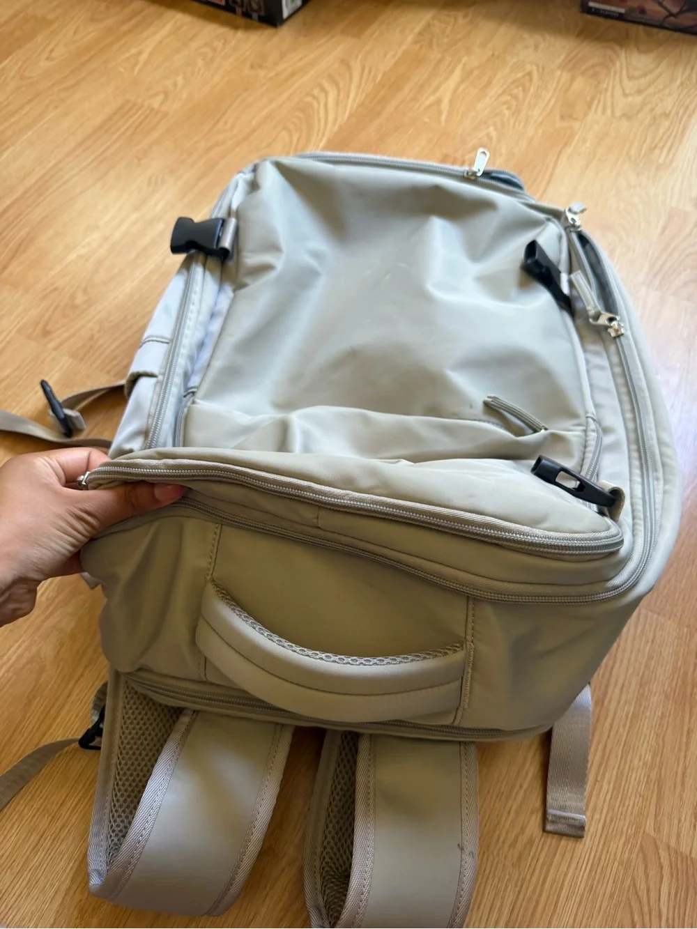 Light Beige Backpack - Minimal Everyday Bag